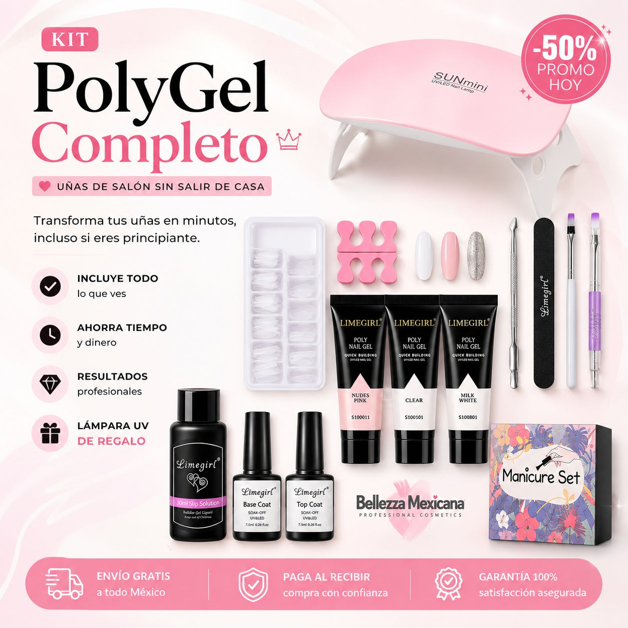Kit PolyGel Completo + Lampara de regalo 🎁