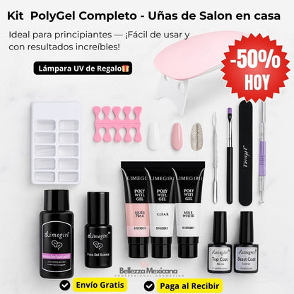 Kit Polygel Completo  + Lámpara de Regalo🎁